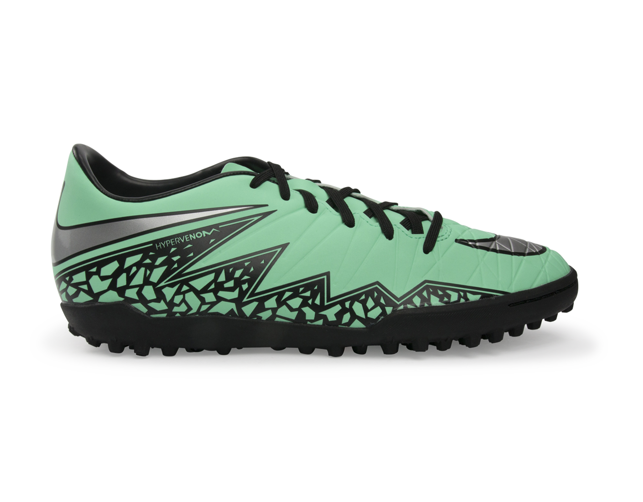 Nike Men's Hypervenom Phelon Turf Soccer Shoes Green Glow/Metallic Silver/Hyper Orange
