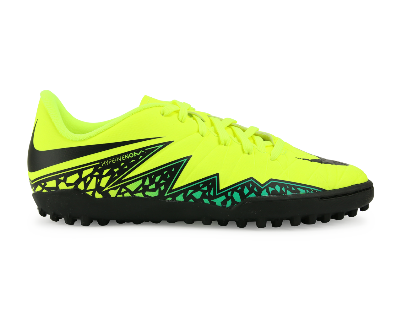 Nike Kids Hypervenom Phelon II Turf Soccer Shoes Volt/Black/Hyper Turquoise