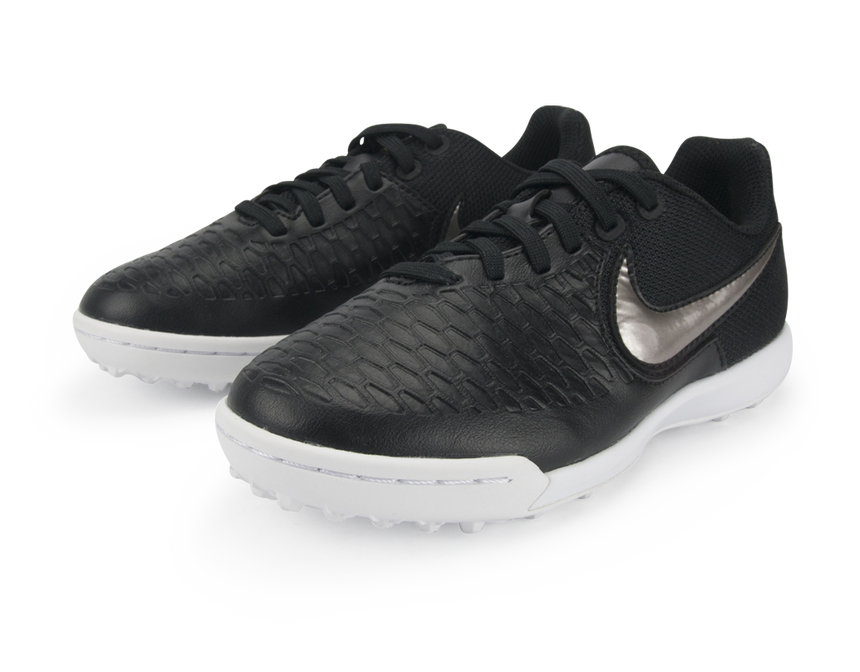 Nike Kids MagistaX Pro Turf Soccer Shoes Black/Metallic Pewter/White