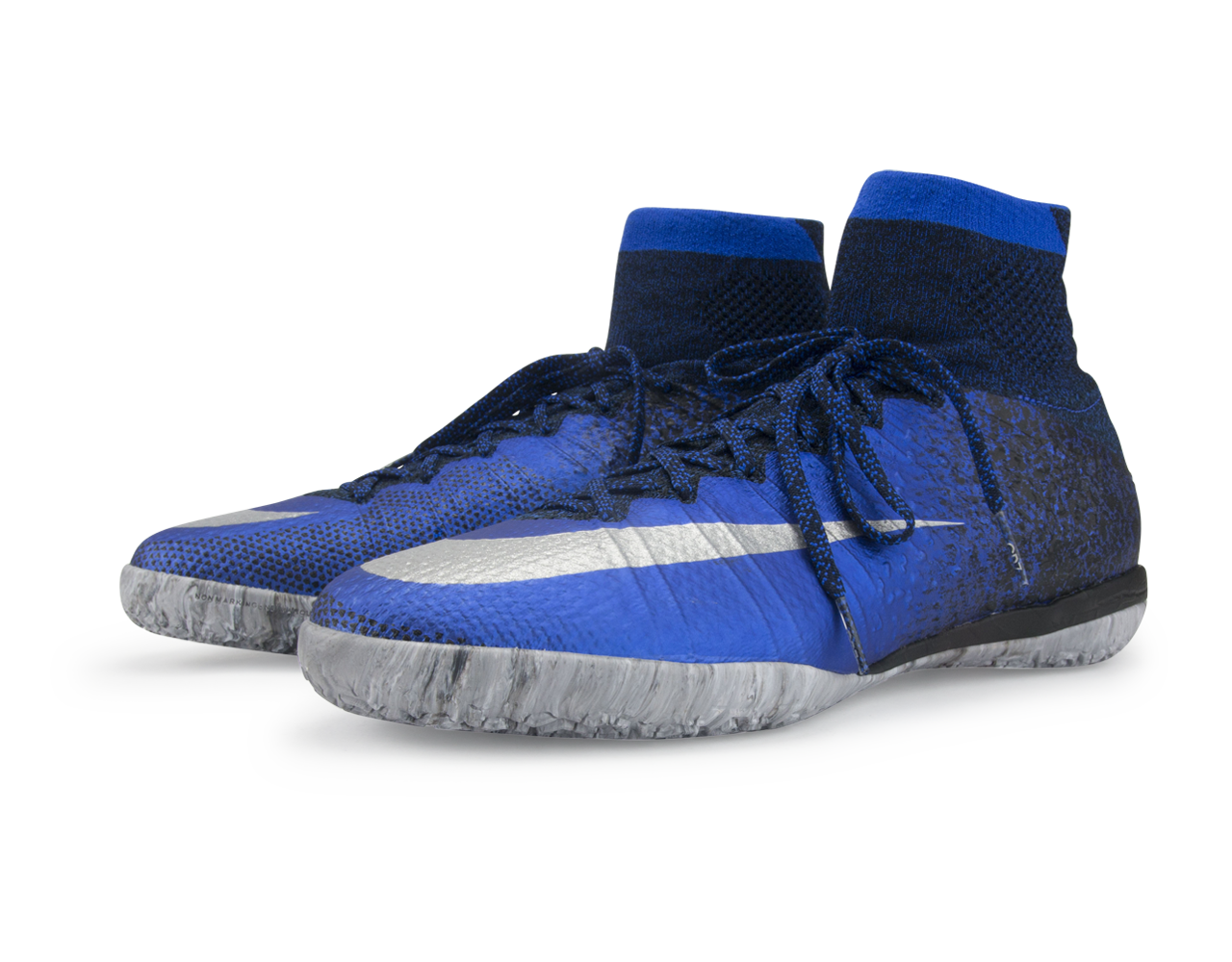 Nike Men's MercurialX Proximo CR Indoor Soccer Shoes Deep Royal Blue/Metallic Silver