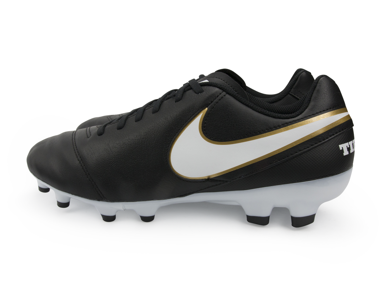 Nike Men's Tiempo Genio II Leather FG Black/White/Metallic Gold