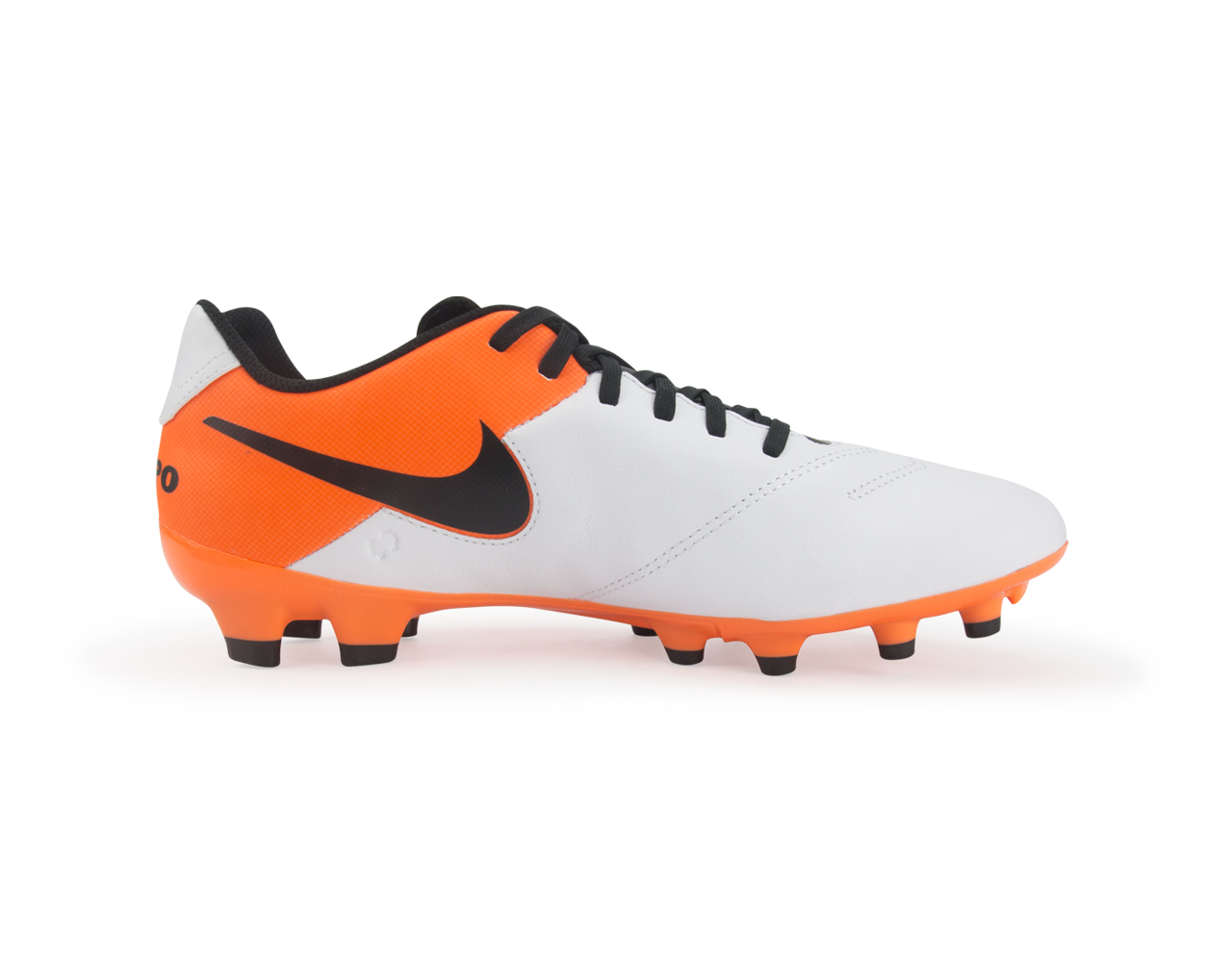 Nike Men's Tiempo Genio Leather FG White/Black/Total Orange
