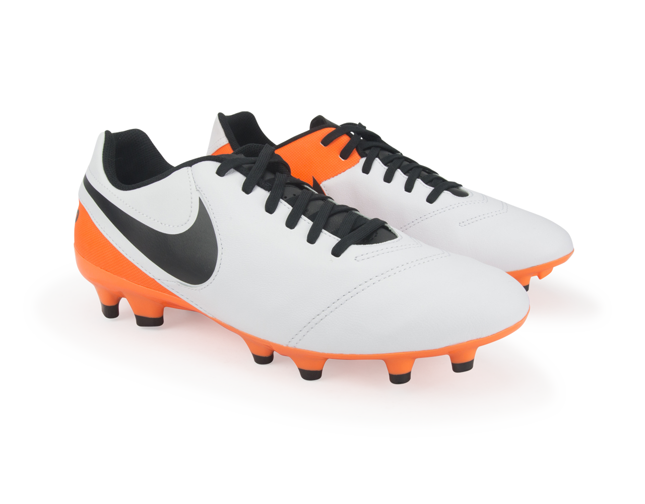 Nike Men's Tiempo Genio Leather FG White/Black/Total Orange