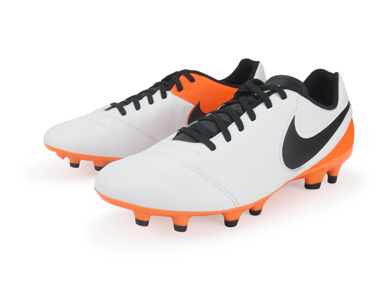 Nike Men's Tiempo Genio Leather FG White/Black/Total Orange