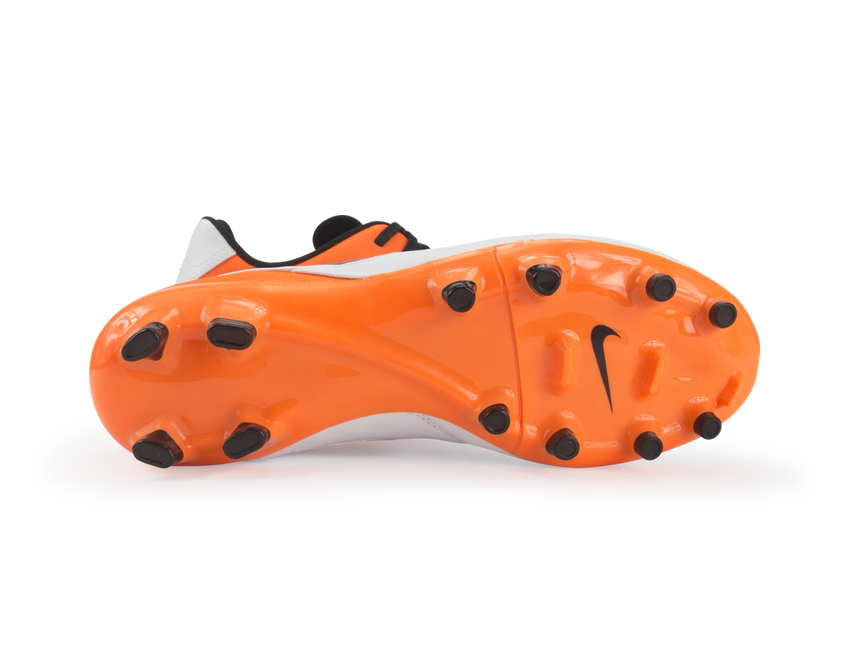Nike Men's Tiempo Genio Leather FG White/Black/Total Orange