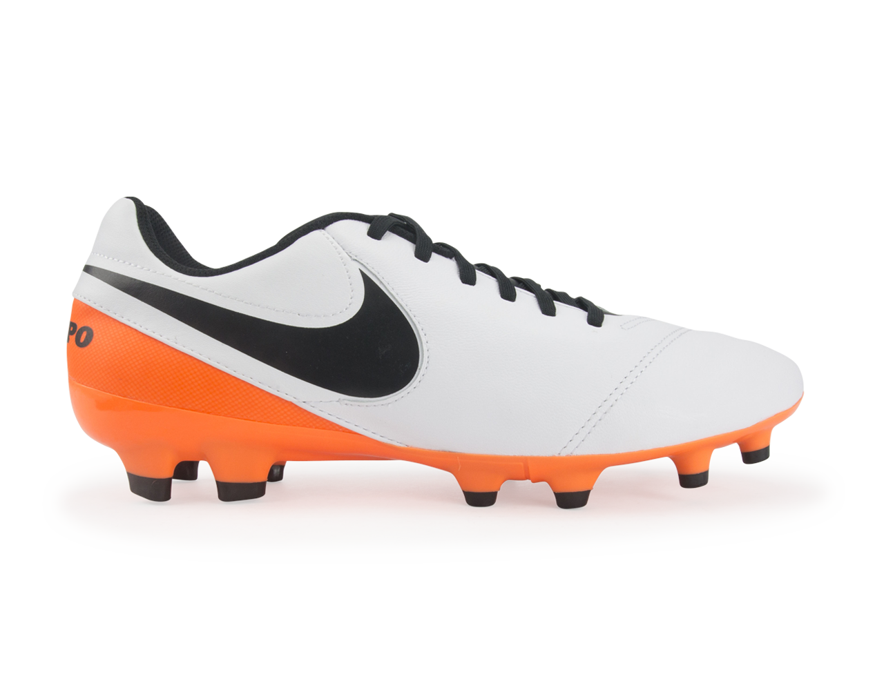 Nike Men's Tiempo Genio Leather FG White/Black/Total Orange