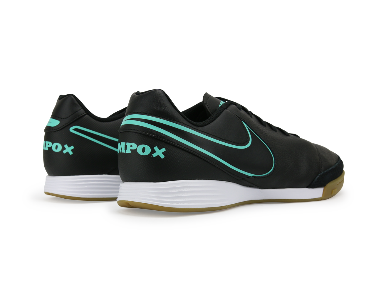 Nike Men's TiempoX Genio II Indoor Soccer Shoes Black/Hyper Turqouise