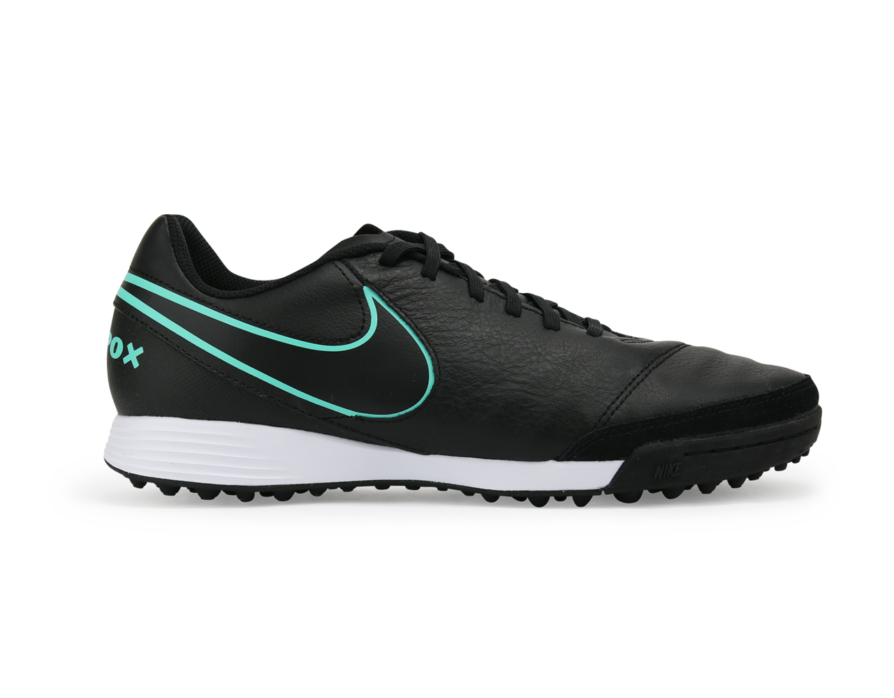 Nike Men's TiempoX Genio II Leather Turf Soccer Shoes Black/Hyper Turqouise