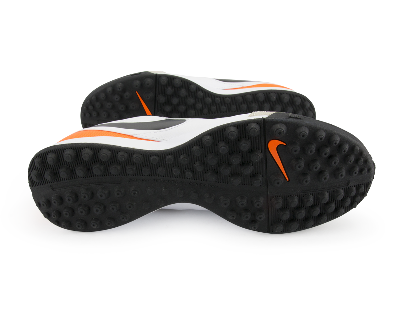 Nike Men's Tiempo Genio Leather Turf Soccer Shoes White/Black/Total Orange