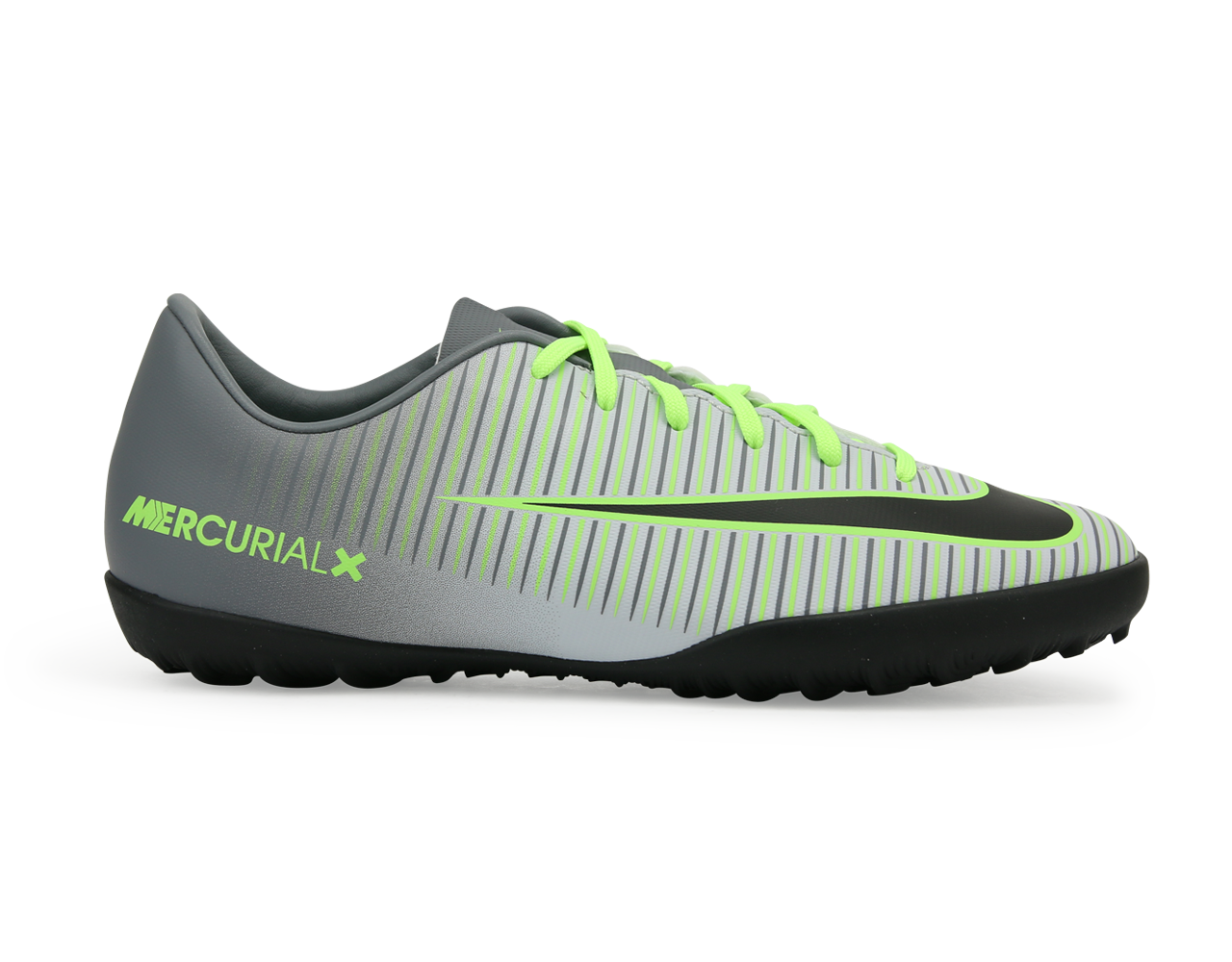 Nike Kids Mercurial Vapor XI Turf Soccer Shoes Pure Platinum/Black/Ghost Green