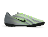 Nike Kids Mercurial Vapor XI Turf Soccer Shoes Pure Platinum/Black/Ghost Green
