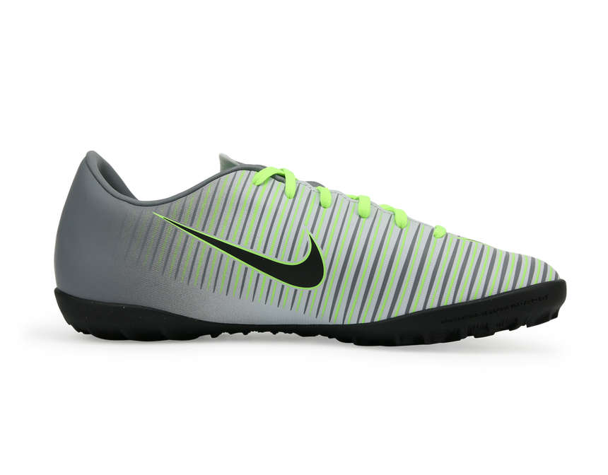 Nike Kids Mercurial Vapor XI Turf Soccer Shoes Pure Platinum/Black/Ghost Green