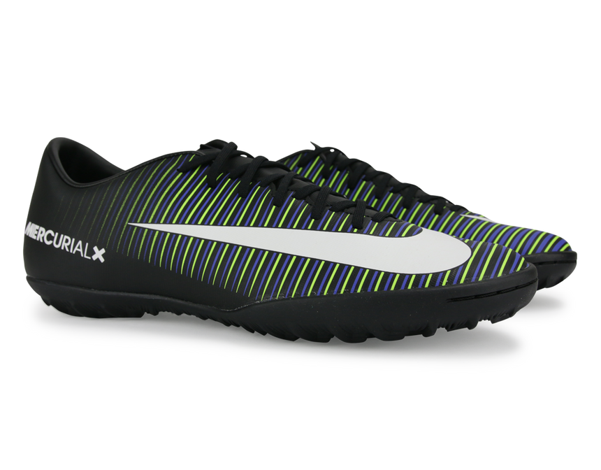 Nike Men's MercurialX Victory VI Turf Shoes Black/White/Electric Green