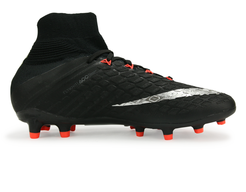 Nike Kids Hypervenom Phantom III Dynamic Fit FG Black/Metalic Silver/Anthracite