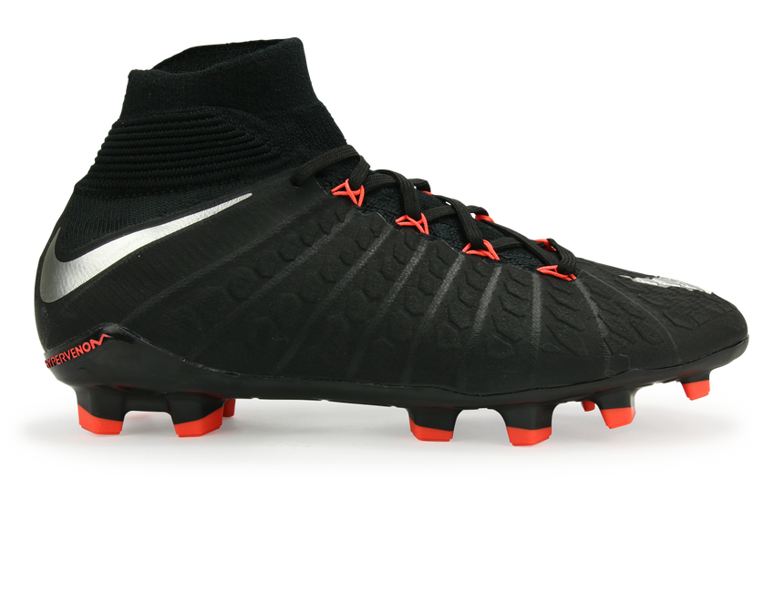 Nike Kids Hypervenom Phantom III Dynamic Fit FG Black/Metalic Silver/Anthracite