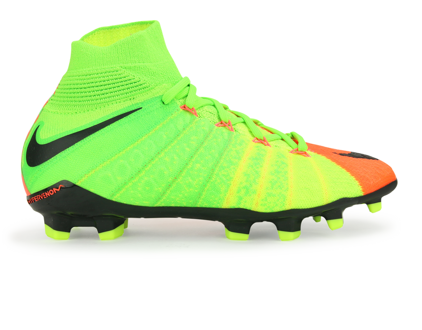 Nike Kids Hypervenom Phantom III Dynamic Fit FG Electric Green/Black/Hyper Orange