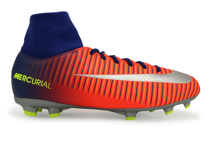 Nike Kids MercurialX Victory VI Dynamic Fit FG Deep Royal Blue/Chrome/Total Crimson