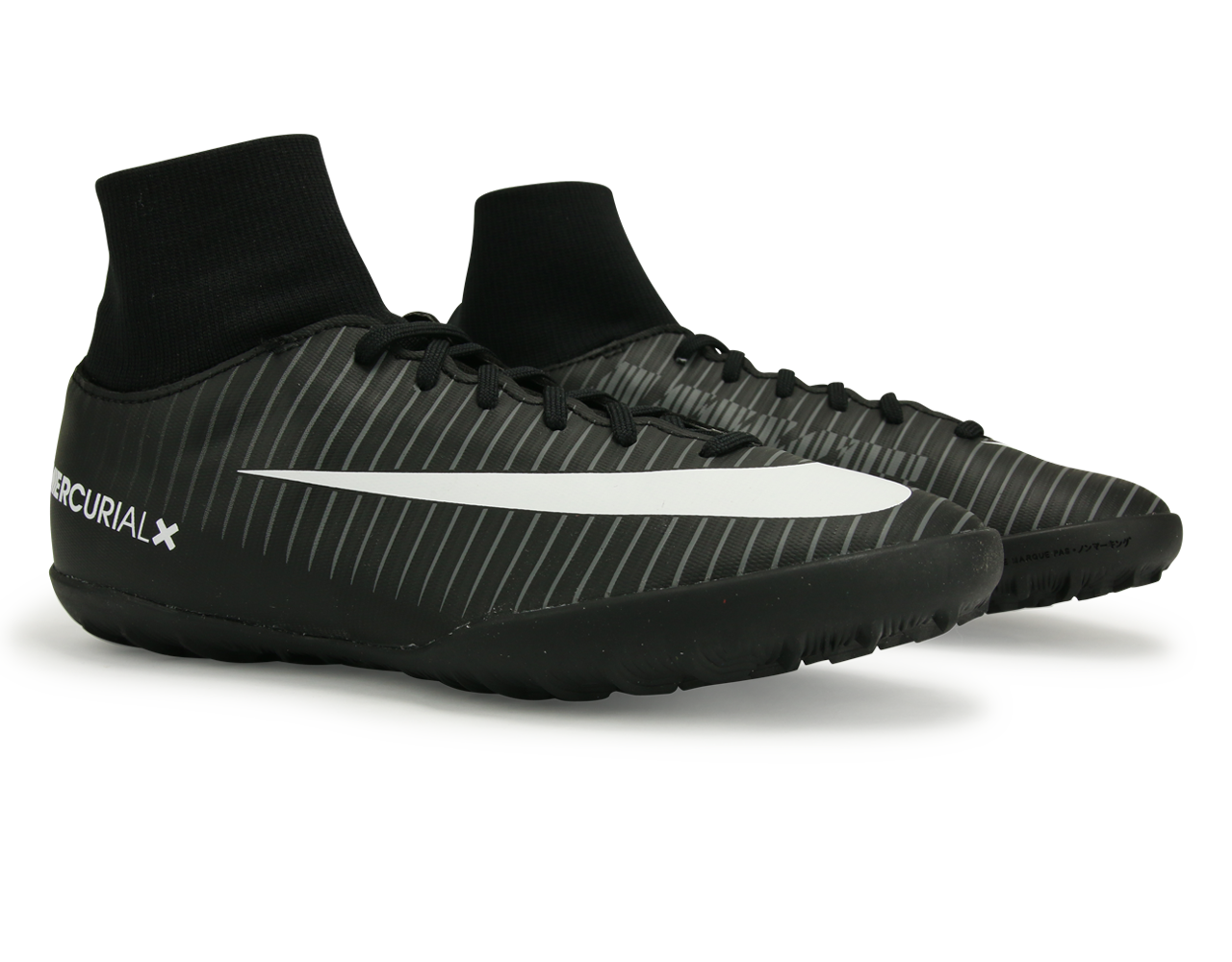 Nike Kids MercurialX Victory VI Dynamic Fit Turf Soccer Shoes Black/White/Dark Grey