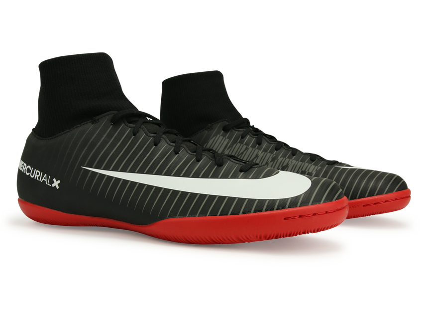 Nike Men's MercurialX Victory VI Dynamic Fit Indoor Soccer Shoes Black/White/Dark Grey