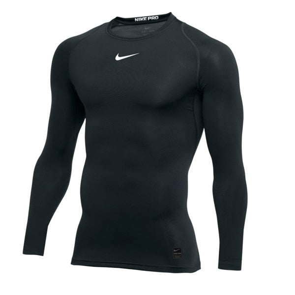 Nike Men's Pro Compression Long Sleeve Top Black Azteca Soccer