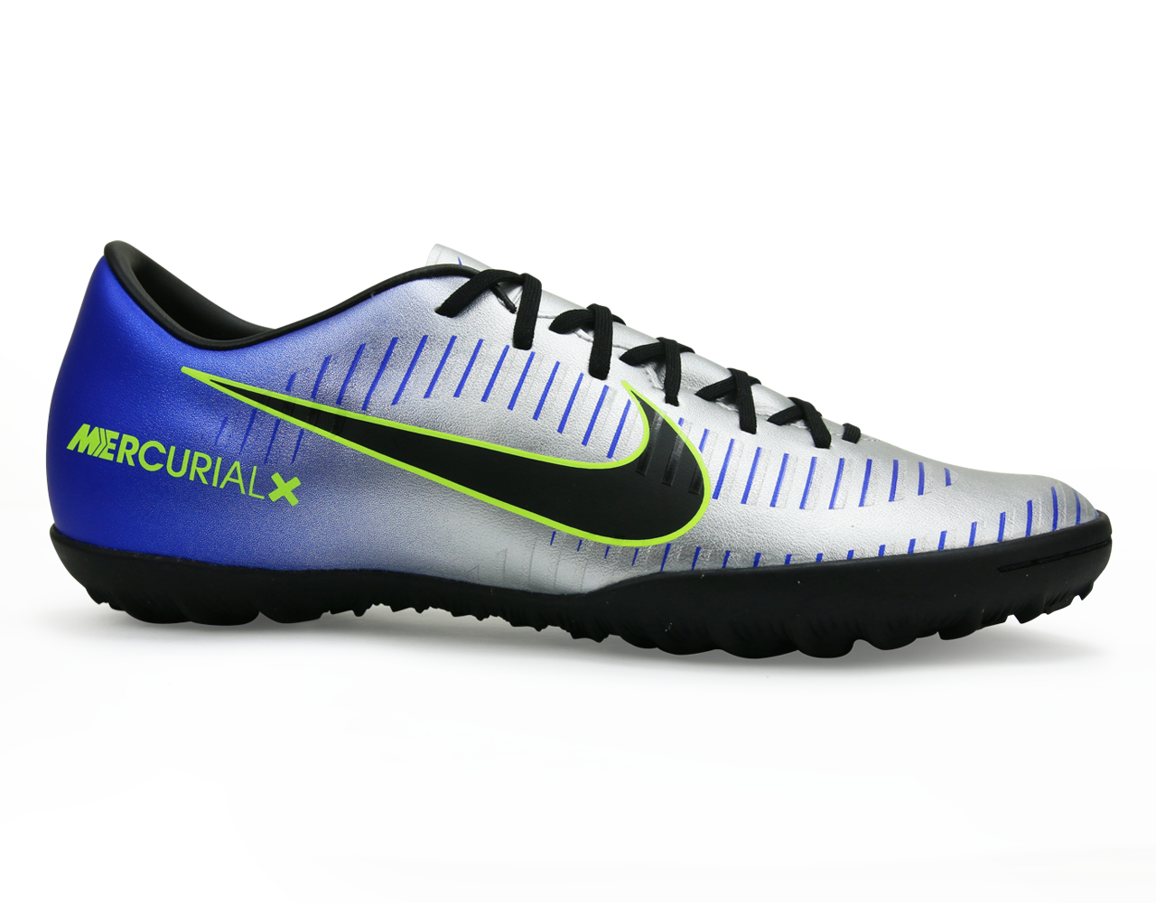 Nike Men's MercurialX Victory VI Neymar Jr Turf Soccer Shoes Racer Blue/Black/Chrome/Volt
