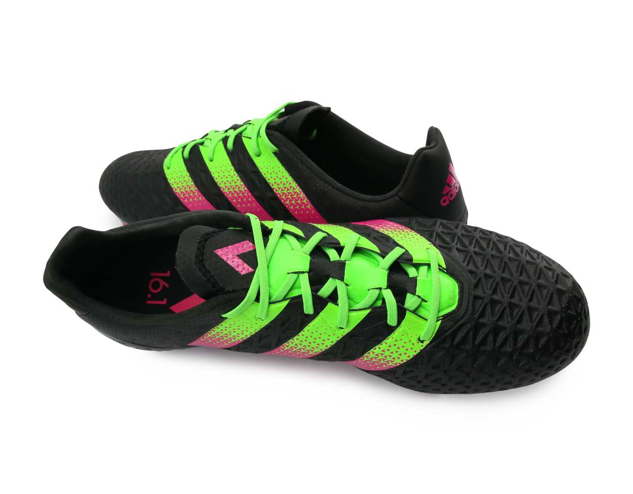 adidas Men's ACE 16.1 FG/AG  Black/Solar Green/Shock Pink