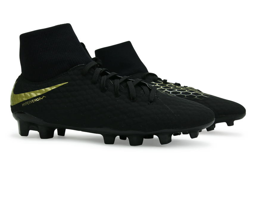 Nike Men's Hypervenom Phantom 3 Academy DF FG Black/Metalic Vivid Gold