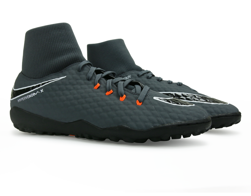 Nike Men's Hypervenom PhantomX 3 Academy Dynamic Fit Turf Soccer Shoes Dark Grey/Total Orange/White