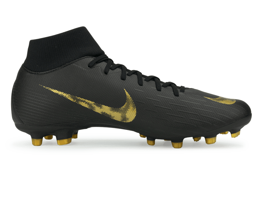 Nike Men's Mercurial Superfly 6 Academy FG/MG Black/Metallic Vivid Gold