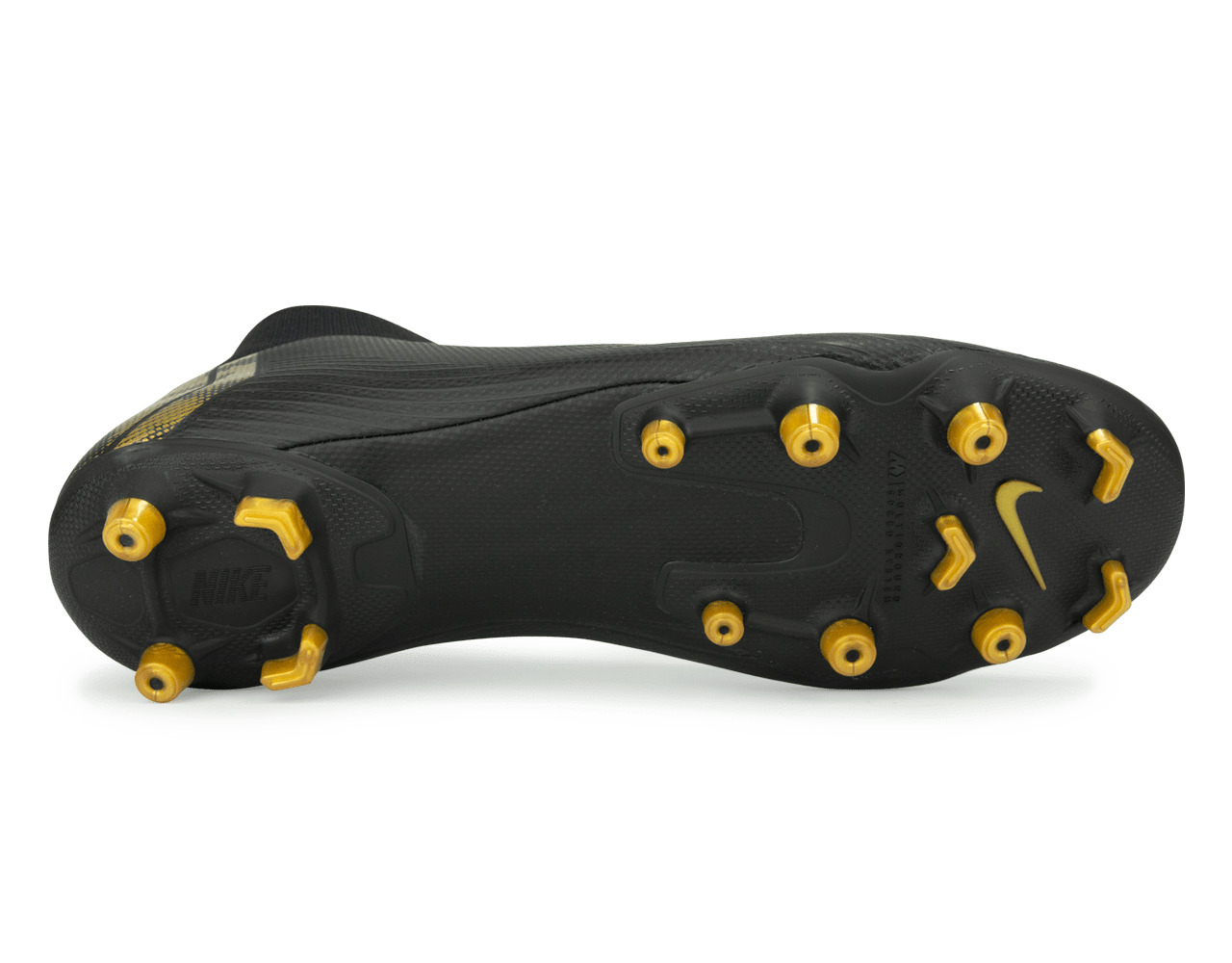 Nike Men's Mercurial Superfly 6 Academy FG/MG Black/Metallic Vivid Gold