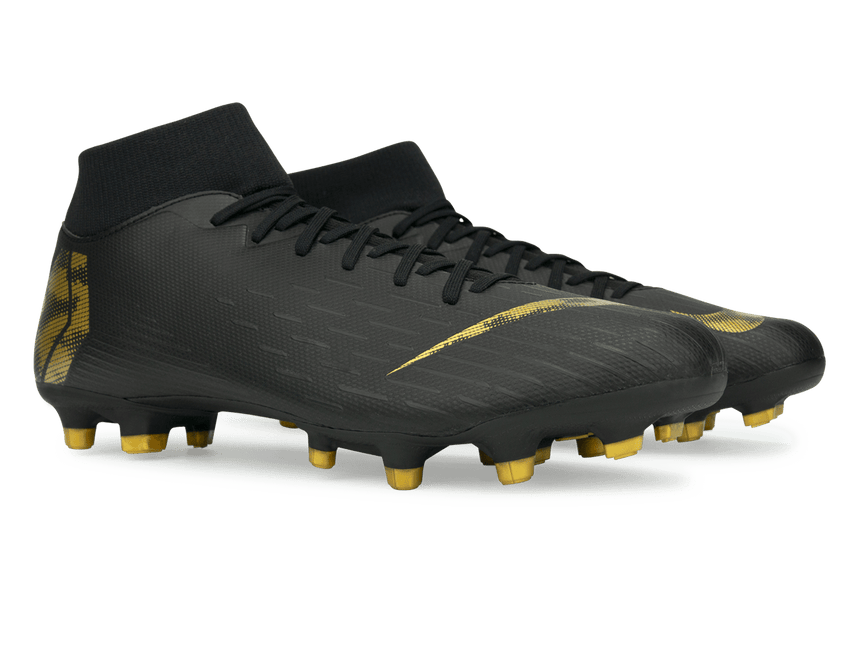 Nike Men's Mercurial Superfly 6 Academy FG/MG Black/Metallic Vivid Gold