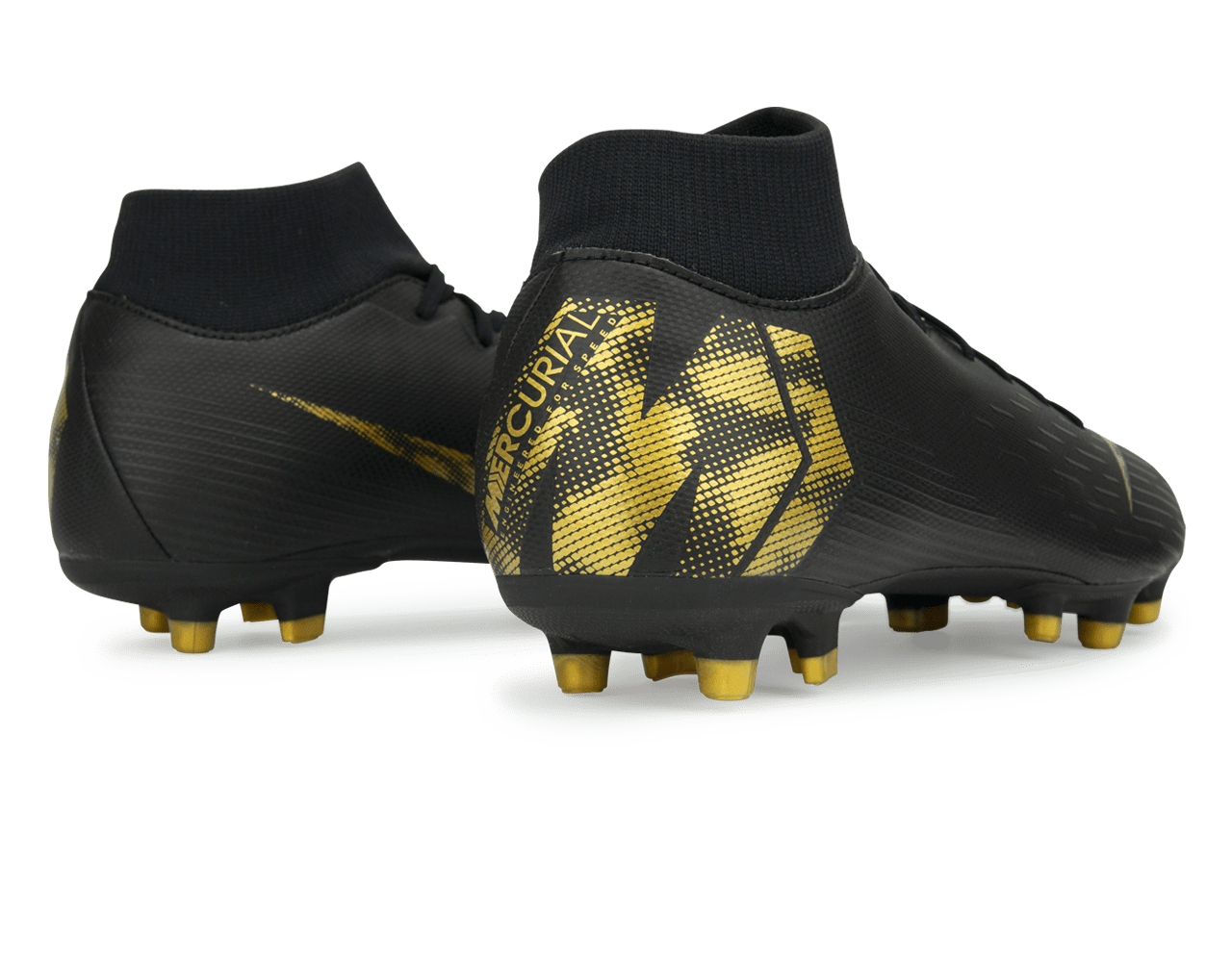 Nike Men's Mercurial Superfly 6 Academy FG/MG Black/Metallic Vivid Gold