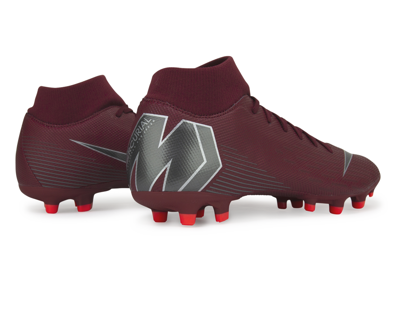 Nike Men's Mercurial Superfly 6 Academy FG/MG Team Red/Metallic Dark Grey