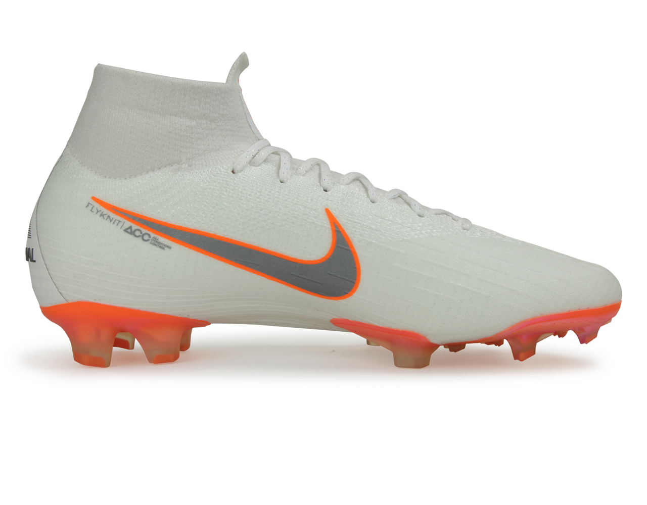 Nike Men's Mercurial Superfly 6 Elite FG White/Metalic Cool Grey/Total Orange