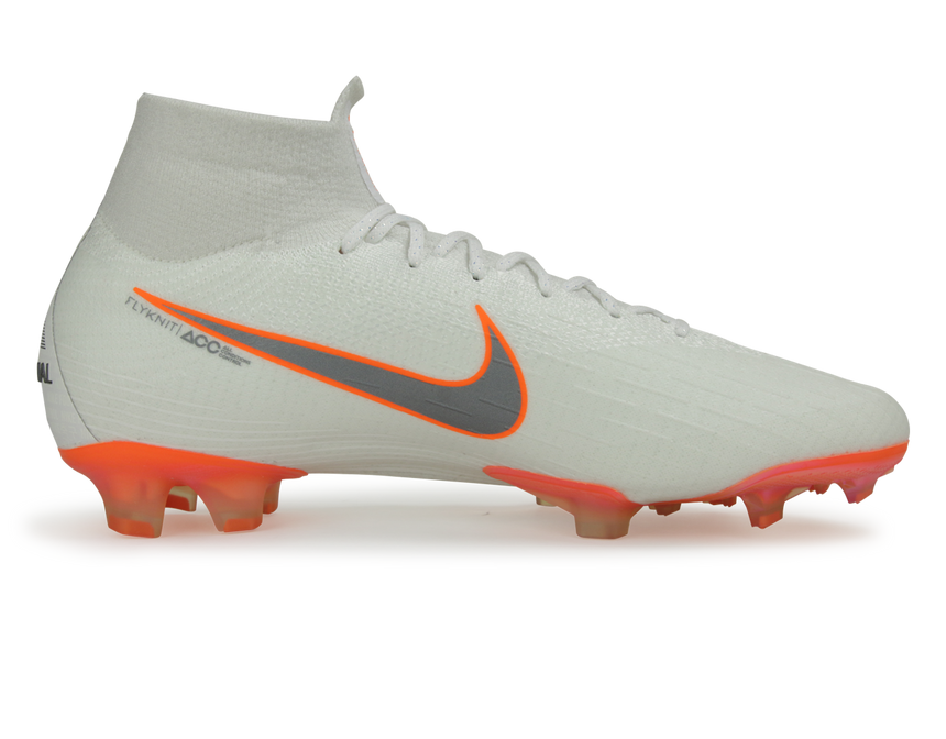 Nike Men's Mercurial Superfly 6 Elite FG White/Metalic Cool Grey/Total Orange