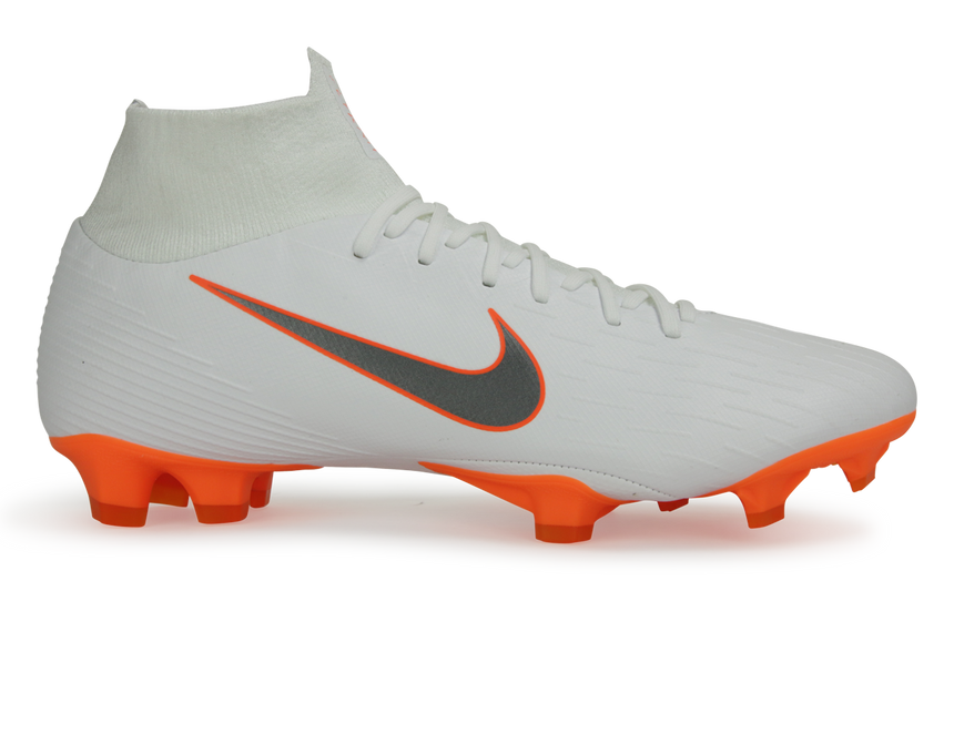 Nike Men's Mercurial Superfly 6 Pro FG White/Metalic Cool Grey/Total Orange