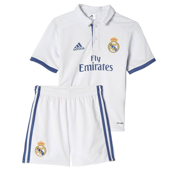 adidas Infants Real Madrid Home Mini Kit Crystal White/Raw Purple