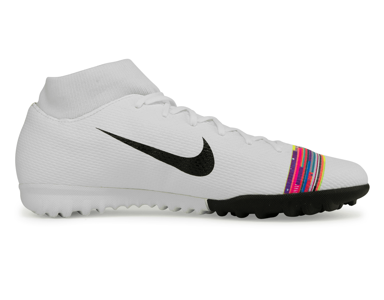 Nike Men's Mercurial Superfly 6 Academy Turf Soccer Shoes White/Black/Pure Platinum