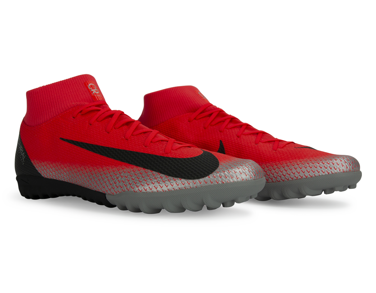 Nike Men's Mercurial CR7 Superfly 6 Academy Turf Soccer Shoes Bright Crimson/Black