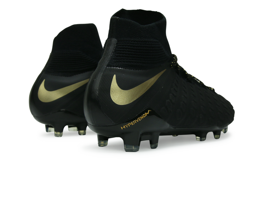 Nike Men's Hypervenom 3 Elite DF FG Black/Metallic Vivid Gold