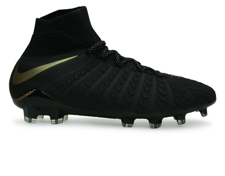 Nike Men's Hypervenom 3 Elite DF FG Black/Metallic Vivid Gold