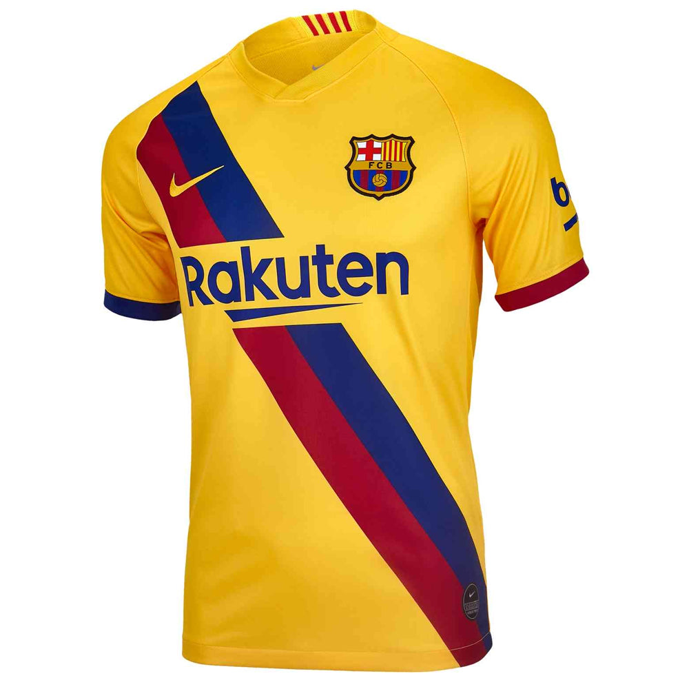 Nike Men's FC Barcelona 19/20 Messi Away Jersey Varsity Maize