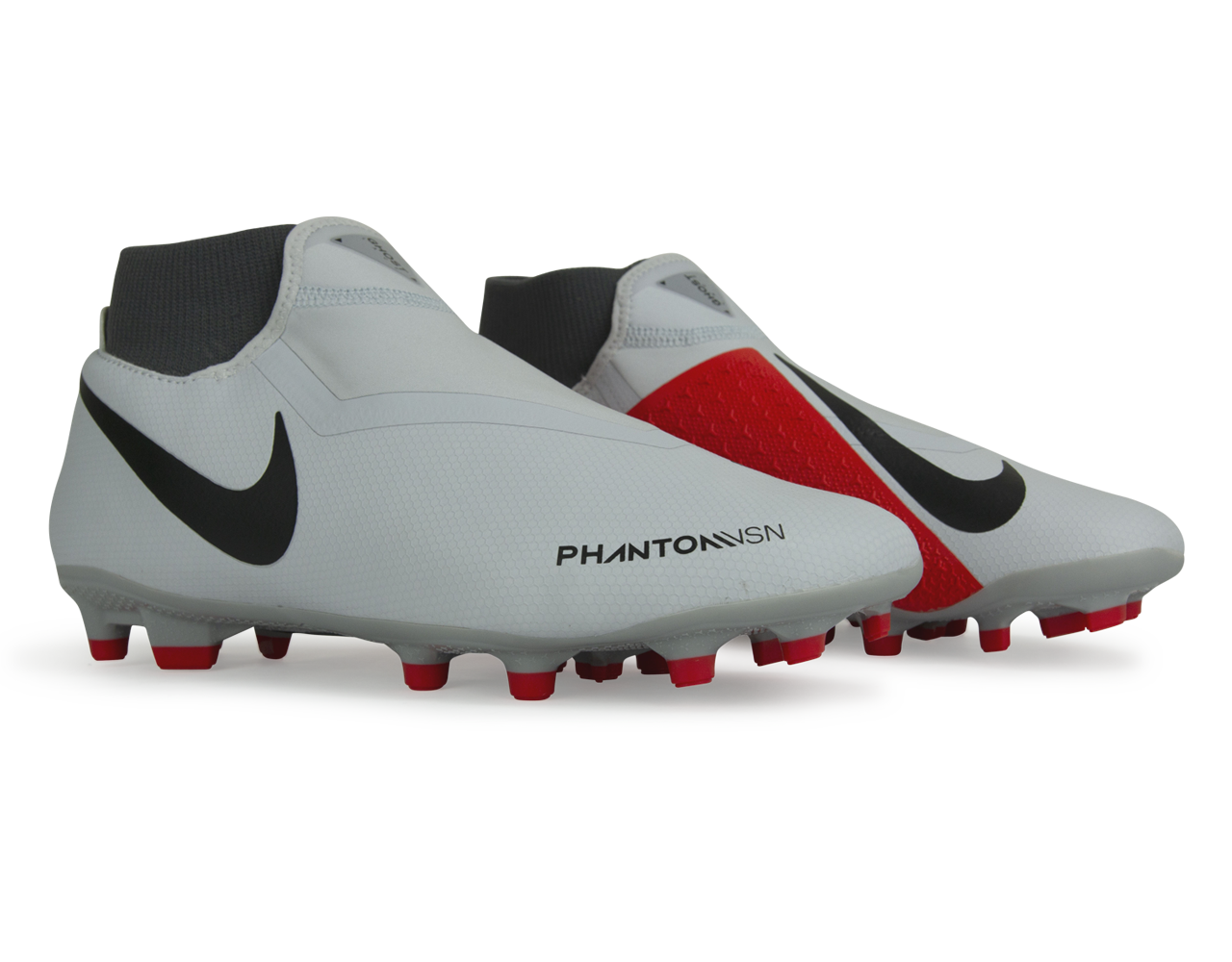 Nike Men's PhantomVSN Academy DF FG/MG Pure Platinum Black/Light Crimson/Dark Grey