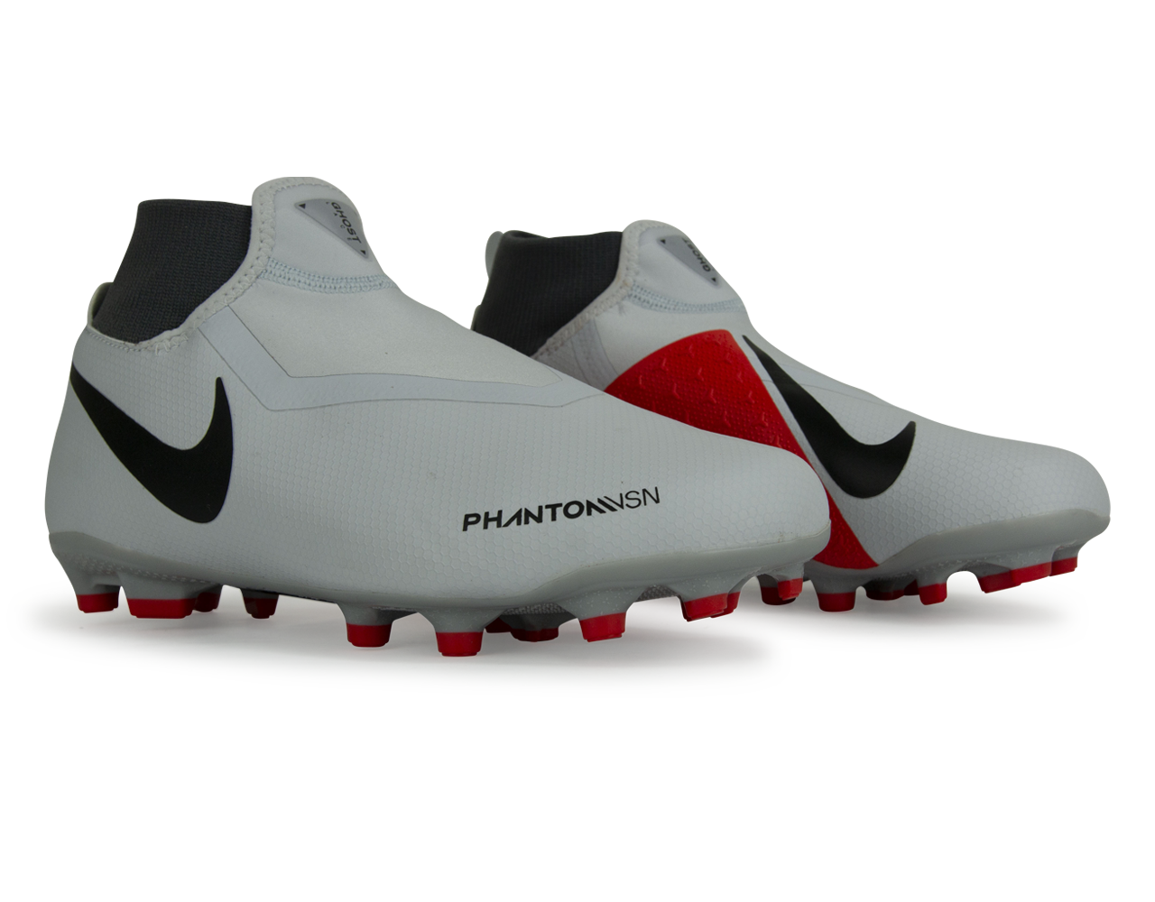 Nike Kids PhantomVSN Academy DF FG/MG Pure Platinum Black/Light Crimson/Dark Grey