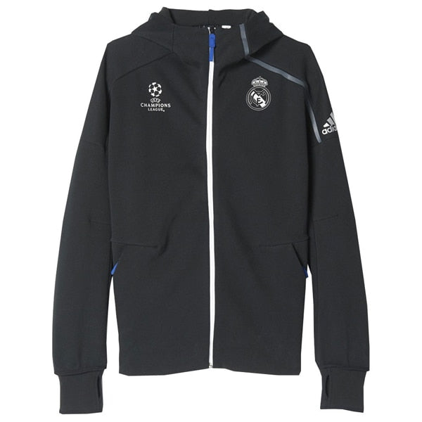 adidas Men's Real Madrid Anthem UCL Z.N.E Hoodie Black/White