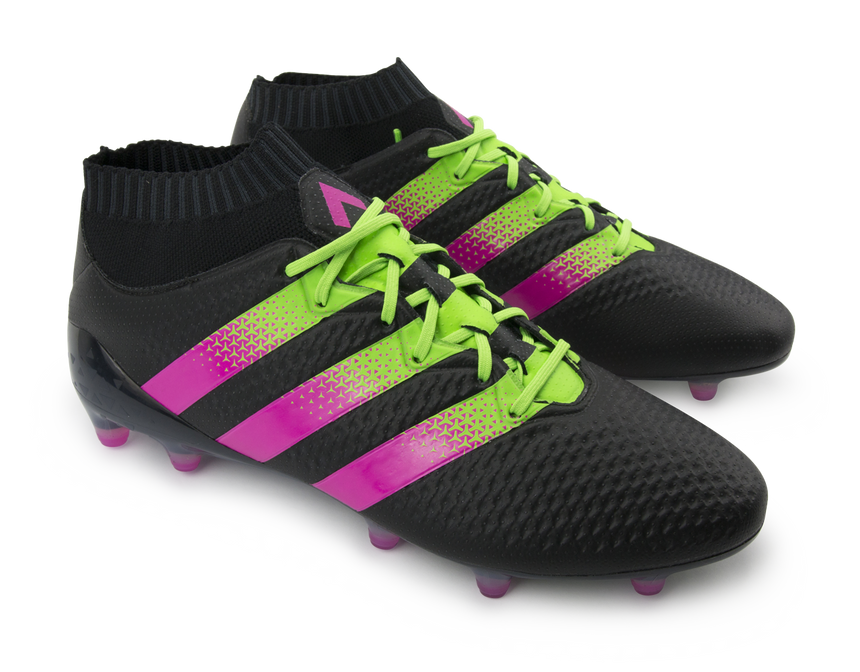 adidas Men's ACE 16.1 PrimeKnit FG/AG Black/Shock Pink/Solar Green