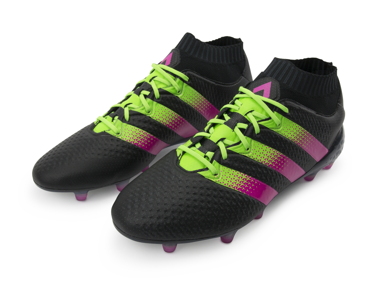 adidas Men's ACE 16.1 PrimeKnit FG/AG Black/Shock Pink/Solar Green