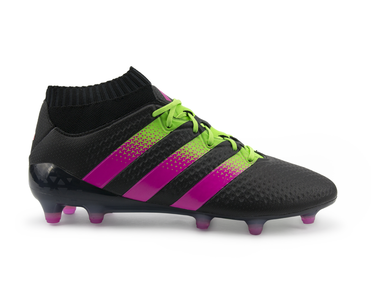 adidas Men's ACE 16.1 PrimeKnit FG/AG Black/Shock Pink/Solar Green