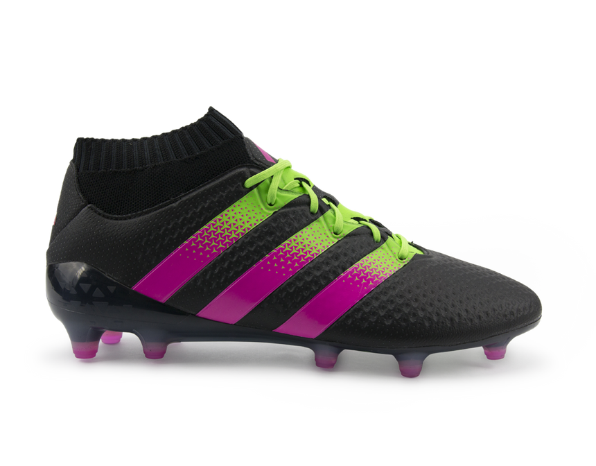 adidas Men's ACE 16.1 PrimeKnit FG/AG Black/Shock Pink/Solar Green