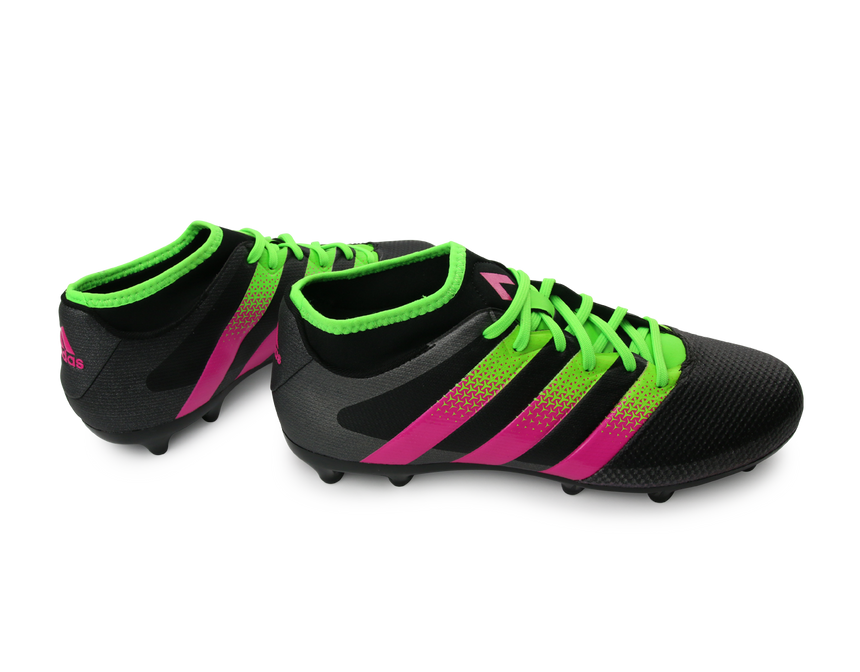 adidas Men's ACE 16.3 Primemesh FG/AG Black/Solar Green/Shock Pink